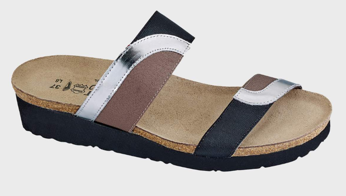 Naot Frankie Silver Mirror/Black/Khaki Sandal Women's sizes 36-42/5-11 NEW!!!
