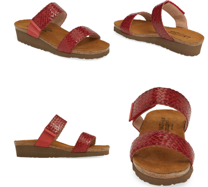 Naot Blake Brick Red Braided 2 Strap Sandal Women's sizes 35-42/NEW!!!