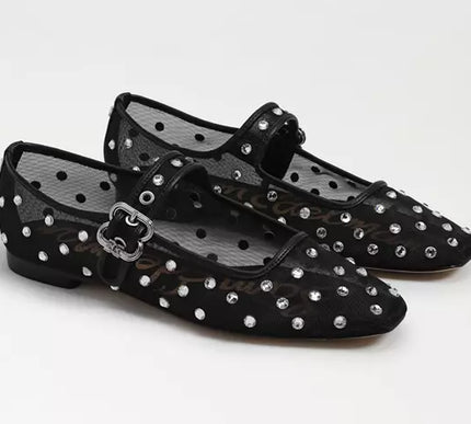 Sam Edelman Michaela Shine Black Mesh Mary Jane Women sizes 6-10/NEW!!!