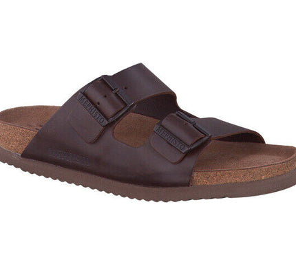 Mephisto Nerio Dark Brown Scratch Comfort Sandal Slide Men's US sizes 7-15/40-48