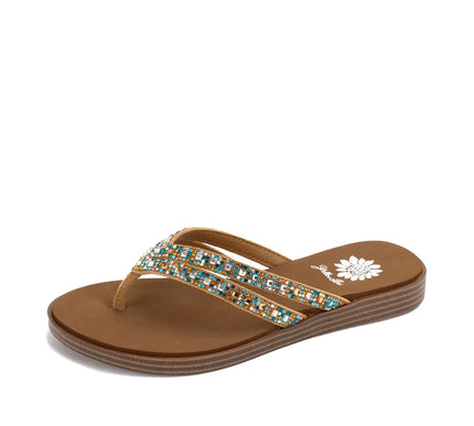 Yellow Box Dalia Turquoise Multi Flip Flop Sandal Women's sizes 6-10/NEW!!!