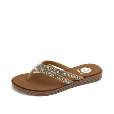 Yellow Box Dalia Turquoise Multi Flip Flop Sandal Women's sizes 6-10/NEW!!!