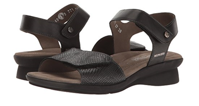 Mephisto Pattie Black Silk/Dark Grey Comfort Sandal Women's Sizes 35-42 NEW!!!