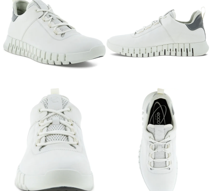 ECCO Gruuv White Light Grey Sneaker Women's EU sizes 36-42/US 5-11/NEW!!