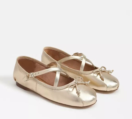 Circus by Sam Edelman Zuri Gold Leaf Leather Ballet Flat Women sizes 6-10/NEW!!!