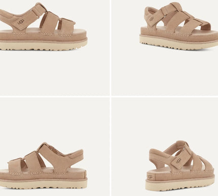 UGG Goldenstar Strap Driftwood Suede Platform Sandal Women's US sizes 5-12-NEW