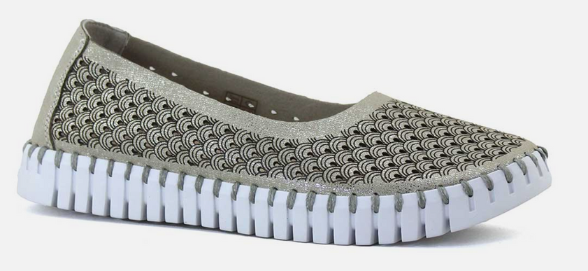 Ilse Jacobsen Tulip 0026 Silver Ballet Slip-On Women's EU sizes 36-41 NEW!!!