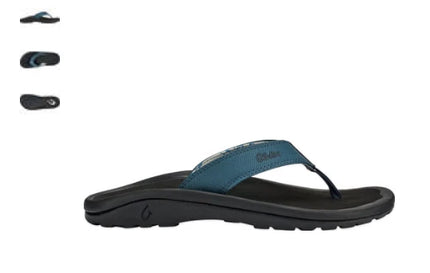 Men's Olukai Ohana Stormy Blue Flip Flop Size 17 NEW