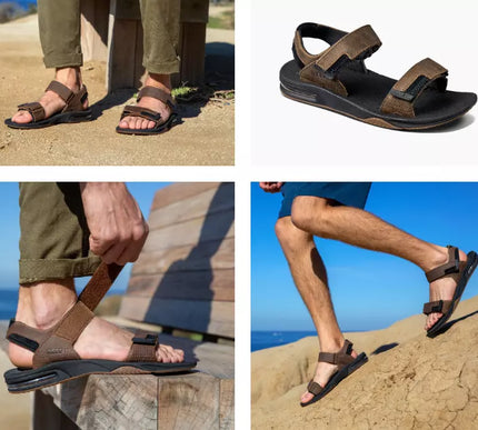 Reef Fanning Baja LE Black/Brown Strappy Sandal Men's US sizes 7-17 NEW!!!