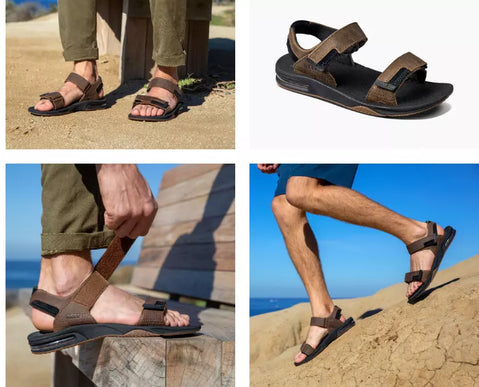 Reef Fanning Baja LE Black/Brown Strappy Sandal Men's US sizes 7-17 NEW!!!