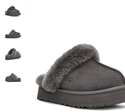 UGG Disquette Charcoal Slide Slipper Sandal Women's US sizes 5-13/NEW!!!