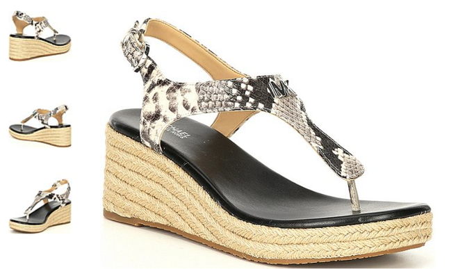 Michael Kors Laney Snake Leather Espadrille Thong Wedge Women's sizes 5-11/NEW