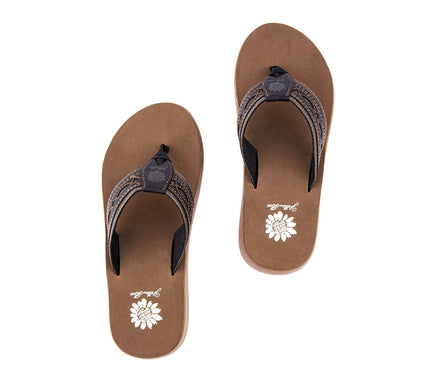 Yellow Box Galya Black Flatform Toe Post Sandal Women's sizes 6-10/NEW!