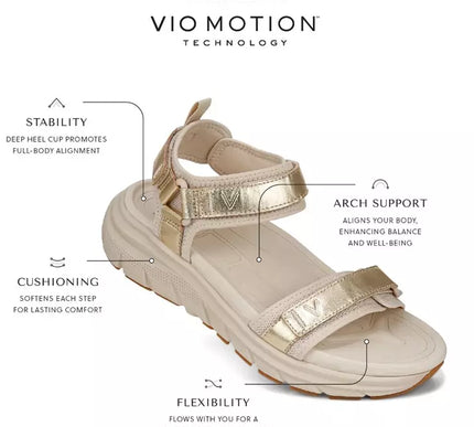 Vionic Walk Max Wanderer Gold Strappy Comfort Sandal Women's sizes 5-11 NEW!!!