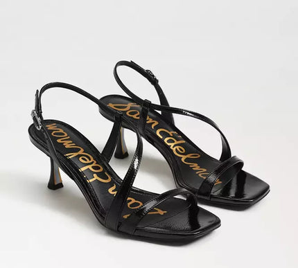 Sam Edelman Prance Black Leather Strappy Heel Sandal Women's sizes 6-11/ NEW!!