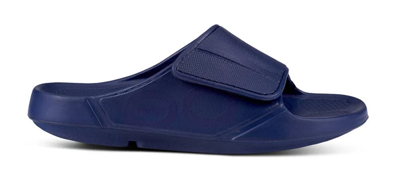 OOFOS OOahh Sport Flex Sandal Slide Navy Mens and Womens Sizes M4/W6-M13/W15