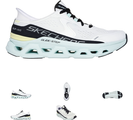 SKECHERS Glide-Step Atlus Relaxed Fit White Multi Sneaker Women's sizes 5-11/NEW