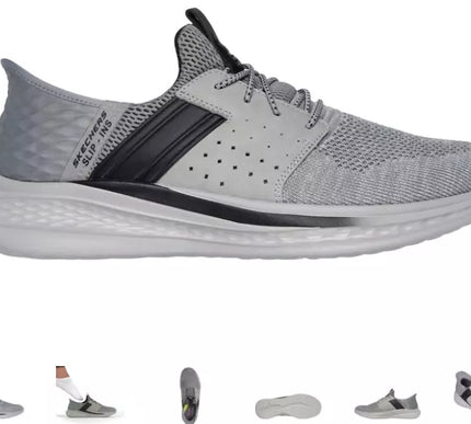 SKECHERS Slade Ocon Gray Relaxed Fit Sneaker Shoe Men's sizes 7-14/NEW!!