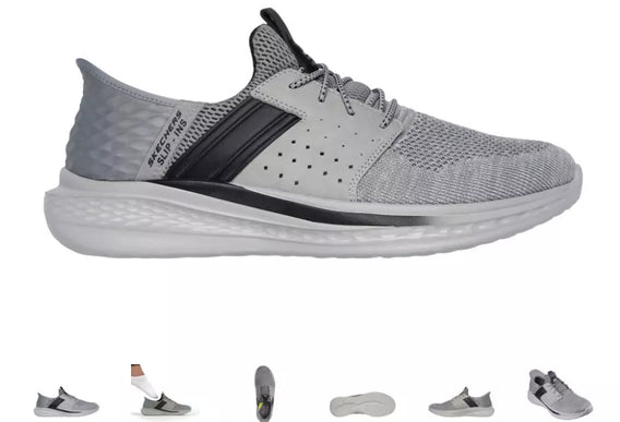 SKECHERS Slade Ocon Gray Relaxed Fit Sneaker Shoe Men's sizes 7-14/NEW!!