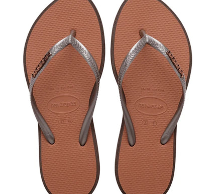 Havaianas Slim Point Dark Brown Flip Flop Sandal Women sizes 35/36-41/42 NEW