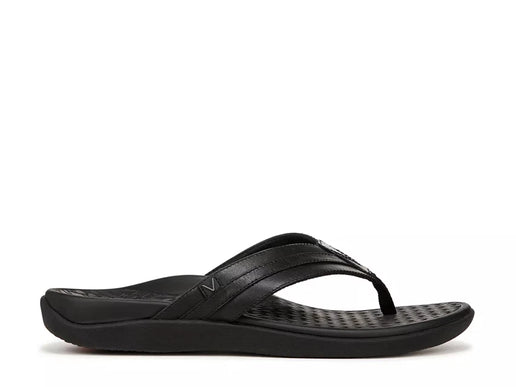 Vionic Tide II Black Smooth Leather Men's Sandal Flip Flop US sizes 7-14 NEW!!!