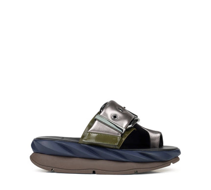 4CCCCEES Mellow Glow Gun Metal Platform Sandal Womens Sizes 36-41 NEW
