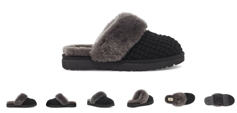 UGG Cozy Knit Black Shearling Slippers Women's US sizes 5-12/NEW!!!