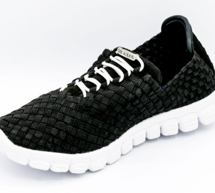 Zee Alexis Danielle Black w/ White Bottom Woven Slip-on Sneakers 6-11 NIB!!!