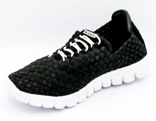 Zee Alexis Danielle Black w/ White Bottom Woven Slip-on Sneakers 6-11 NIB!!!