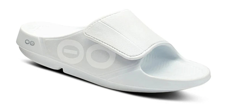 OOFOS OOahh Sport Flex Sandal Slide White Mens Sizes M9/W11-M14/W16 NEW