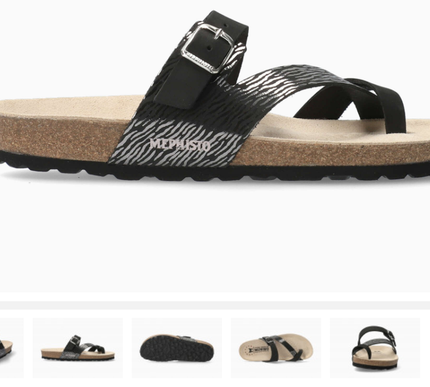 Mephisto Nalia Black Zebra Comfort Sandal Women's sizes 35-42 NEW!!!