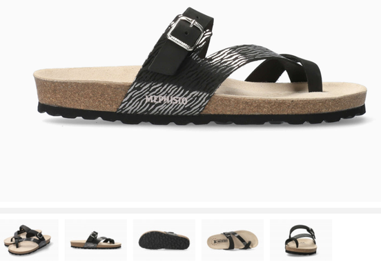 Mephisto Nalia Black Zebra Comfort Sandal Women's sizes 35-42 NEW!!!