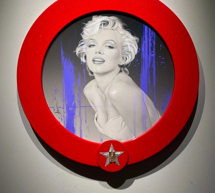Adam Scott Rote Marilyn Monroe Original Framed Round 38x38x38" w Hollywood Metal