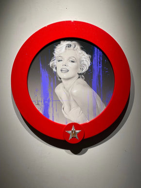 Adam Scott Rote Marilyn Monroe Original Framed Round 38x38x38" w Hollywood Metal