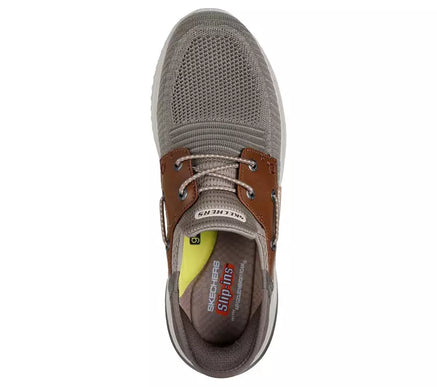 SKECHERS Delson 3.0 Roth Taupe/Brown Slip-ins Sneaker Shoe Men's sizes 7-14/NEW!