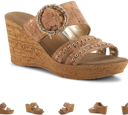 Onex Bashful Cork Slide  w/ Buckle Wedge Sandal Women's sizes 6-11/NEW!!!