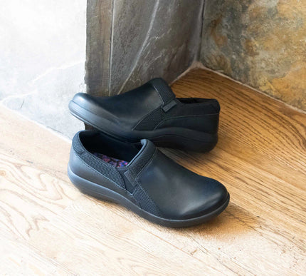 Alegria Duette Jet Black Leather Shoe Clog Womens sizes 35-42 NEW MEDIUM