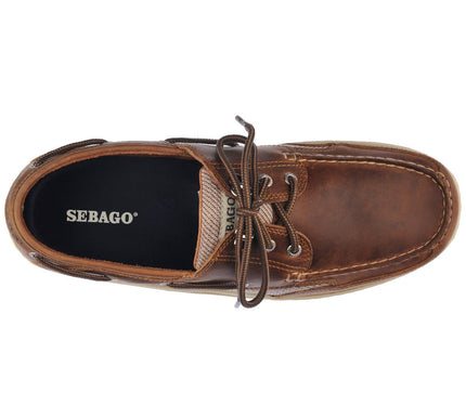 Sebago Clovehitch II Fgl Waxed Brown Cinnamon 922 Boat Shoe Men's sizes 7-15/MED