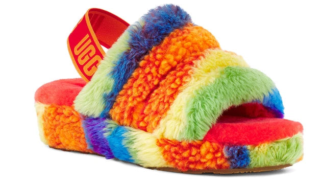 UGG Fluff Yeah Cali Collage Slide Slipper Sandal Women's US sizes 5-11-NEW