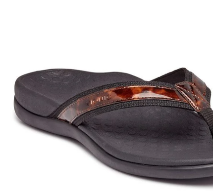 Vionic Tide II Black Tortoise Toe Post Sandal Women's US sizes 5-12 NEW!!!