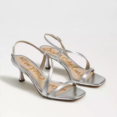 Sam Edelman Prance Silver Leather Strappy Heel Sandal Women's sizes 6-11/ NEW!!