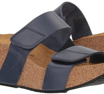 Eric Michael Lily Navy 2-Strap Cork Wedge Heel Sandal EU sizes 35-42/5-12/NEW!!