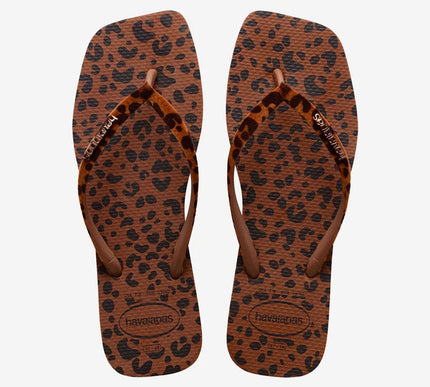 Havaianas Slim Square Velvet Rust Flip Flop Sandal Women sizes 35/36-41/42 NEW