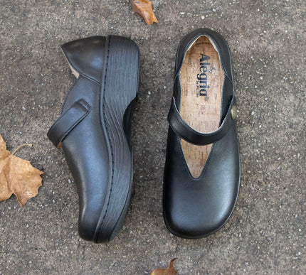 Alegria Ophelia Black Leather Shoe Womens sizes 35-43 NEW