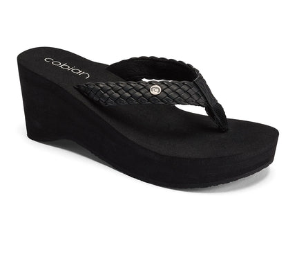Cobian Zoe Black Leather  Wedge Comfort Sandal Women's US Sizes 5-11 NIB!!