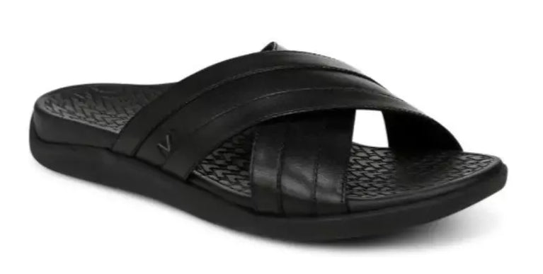 Vionic Tide Slide Black Comfort Sandal Cross Slide Men's US sizes 7-14 NEW!!!