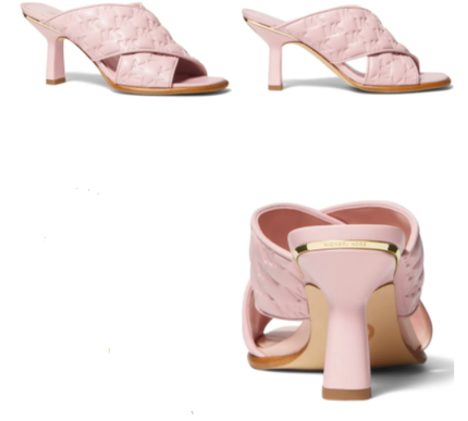 Michael Kors Gideon Mule Smoky Rose Puffy Logo Sandal Women's sizes 5-11/NEW!!