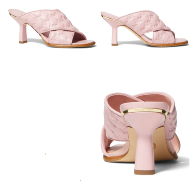 Michael Kors Gideon Mule Smoky Rose Puffy Logo Sandal Women's sizes 5-11/NEW!!