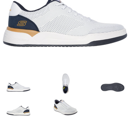 SKECHERS Corliss Dorset White Relaxed Fit Sneaker Shoe Men's sizes 7-14/NEW!!