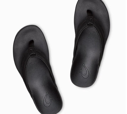 Men's Olukai Maha Black Flip Flop Comfort Sandal US Sizes 7-16 NEW!!!